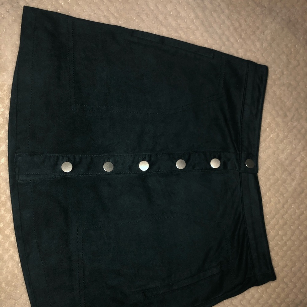 Suede Forest Green Skirt
